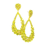 Women's Crystal Bubble Cluster Teardrop Evening Dangle Earrings
