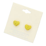 Crystal Pave Heart Stud Earrings
