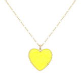Druzy Heart Pendant Necklace