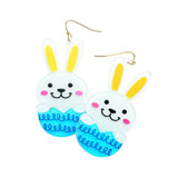 Easter Bunny Resin Dangle Earrings