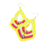 Felt Back Boho Multi Beaded Dangle Earrings