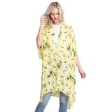 Floral Printed Cover Up Kimono Poncho
