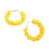 Flower Cluster Hoop Earrings
