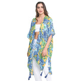 Flower Patterned Cover Up Kimono Poncho