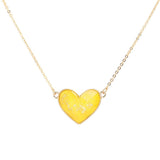 Gold Foil Detailed Heart Pendant Necklace