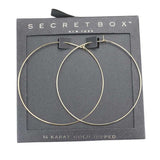 Secret Box 14K Gold Dipped Metal Hoop Earrings