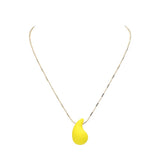 Matte Colored Teardrop Pendant Necklace