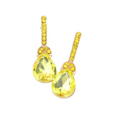 Teardrop Stone Accented Evening Earrings