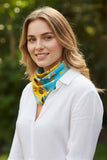 Dual Tone Floral Print Bandana Scarf