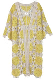 Flower Tow Tone Crochet Cardigan