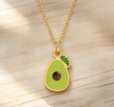 Stainless Steel Enamel Fruit Pendant Necklace