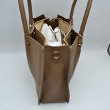 Premium Structured Satchel Bag with Detachable Shoulder Strap and Gold-Tone Hardware