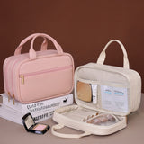 Double layer portable cosmetic bag, large capacity portable cosmetic storage bag, makeup bag organizer,Makeup bag with compartments,
