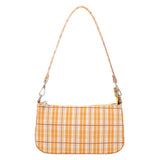 Summer simple orange plaid bag crescent small baguette bag hobo shoulder purse