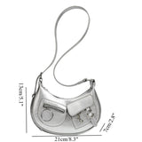 Design Stylish Retro Small Crossbody Bag - Versatile Punk Crescent Bag for Everyday Use