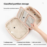 Makeup Bag Organizers, PU Square Portable Cosmetic Bag, Cosmetic Storage Bag, Portable Travel Large-capacity Wash Bag, Makeup Bag with Compartments,