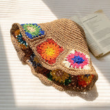 Women's Color Handmade Woven Hollowed Straw Hat