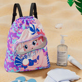 Children's swimming bag, wet and dry separation toilet bag, large-capacity swimming storage bag, beach storage bundle backpack.