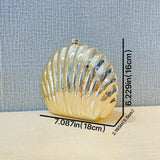 Women's Sparkly Seashell Acrylic Clutch - Metallic Evening Purse for Party & Prom