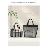 Mesh Shower Tote Bag, Portable Beach Bag, Summer Travel Large Capacity Portable Mesh Tote Bag, Foldable Wash and Makeup bag large