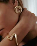 Mary Abstract Melted Circle Earrings Gold