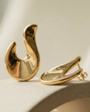 Valentina Abstract Hook Drop Earrings Gold