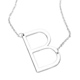 B Monogram Metal Pendant Necklace