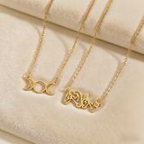 Trendy Hollow Moon & Star Pendant Necklace