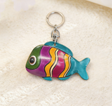 Leather Fish Keychain