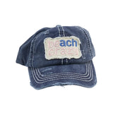 Beach Crazy Embroidered High Ponytail C.C Ball Cap