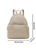 Woven backpack purse for women beige 2068 BE