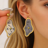 Unique Clock Stud Earrings Minimalist Personality Creative Time Design High-End Earrings
