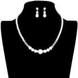 Bicone Bead Pointed Pearl Necklace Earring Set