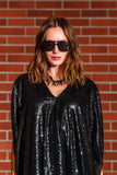 Black Sequin Caftan Kaftan Dress