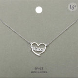 Brass Metal Baseball Heart Pendant Necklace