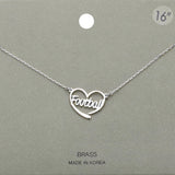 Brass Metal Football Heart Pendant Necklace