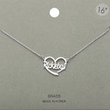 Brass Metal Pickleball Heart Pendant Necklace