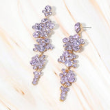 Women's Bubble Stone Cluster Dangle Evening Earrings