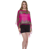 Button Detail Paisley Print V-Neck Poncho Cover Up Beachwear