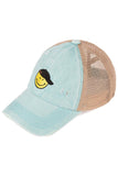 C.C Glitter Smiley Patch Kids Pony Cap