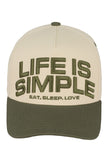 C.C LIFE IS SIMPLE EAT, SLEEP, LOVE Trucker Cap