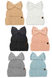 C.C Messy Bun Bow Beanie with Sequins Winter Hat