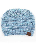 C.C Multicolor Diagonal Garter Stitch Knit Beanie Hat