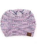 C.C Multicolor Diagonal Garter Stitch Knit Beanie Hat