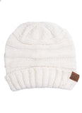 C.C Oversized Chenille Detailed Knitted Beanie Winter Hat