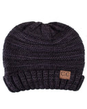C.C Slouchy Two-Tone Detailed Knitted Beanie Winter Hat