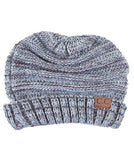 C.C Slouchy Two-Tone Detailed Knitted Beanie Winter Hat
