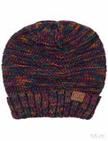 C.C Slouchy Two-Tone Detailed Knitted Beanie Winter Hat