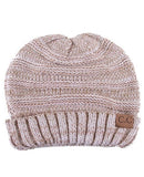 C.C Slouchy Two-Tone Detailed Knitted Beanie Winter Hat