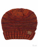 C.C Slouchy Two-Tone Detailed Knitted Beanie Winter Hat
